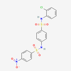 molecular formula C18H14ClN3O6S2 B4833105 N-(4-{[(2-chlorophenyl)amino]sulfonyl}phenyl)-4-nitrobenzenesulfonamide 