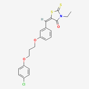molecular formula C21H20ClNO3S2 B4833121 5-{3-[3-(4-chlorophenoxy)propoxy]benzylidene}-3-ethyl-2-thioxo-1,3-thiazolidin-4-one 