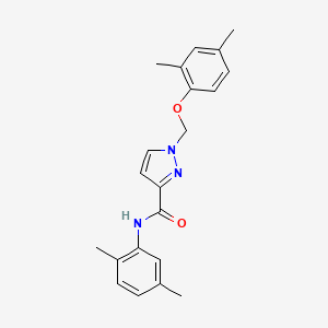 molecular formula C21H23N3O2 B4833129 1-[(2,4-dimethylphenoxy)methyl]-N-(2,5-dimethylphenyl)-1H-pyrazole-3-carboxamide 