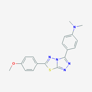 molecular formula C18H17N5OS B483314 {4-[6-(4-Methoxyphenyl)[1,2,4]triazolo[3,4-b][1,3,4]thiadiazol-3-yl]phenyl}dimethylamine CAS No. 879775-79-8