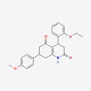 molecular formula C24H25NO4 B4833146 4-(2-ethoxyphenyl)-7-(4-methoxyphenyl)-4,6,7,8-tetrahydro-2,5(1H,3H)-quinolinedione 