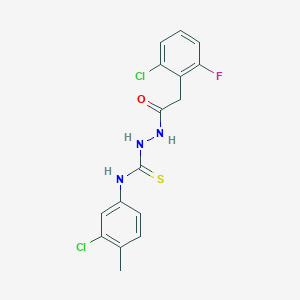 molecular formula C16H14Cl2FN3OS B4833207 2-[(2-chloro-6-fluorophenyl)acetyl]-N-(3-chloro-4-methylphenyl)hydrazinecarbothioamide 