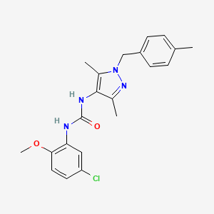 molecular formula C21H23ClN4O2 B4833232 N-(5-chloro-2-methoxyphenyl)-N'-[3,5-dimethyl-1-(4-methylbenzyl)-1H-pyrazol-4-yl]urea 