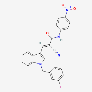 molecular formula C25H17FN4O3 B4833233 2-cyano-3-[1-(3-fluorobenzyl)-1H-indol-3-yl]-N-(4-nitrophenyl)acrylamide 