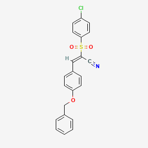molecular formula C22H16ClNO3S B4833238 3-[4-(benzyloxy)phenyl]-2-[(4-chlorophenyl)sulfonyl]acrylonitrile 