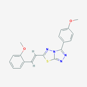 molecular formula C19H16N4O2S B483325 3-(4-methoxyphenyl)-6-[(E)-2-(2-methoxyphenyl)ethenyl][1,2,4]triazolo[3,4-b][1,3,4]thiadiazole CAS No. 895334-19-7