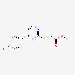molecular formula C13H11FN2O2S B4833271 methyl {[4-(4-fluorophenyl)-2-pyrimidinyl]thio}acetate 