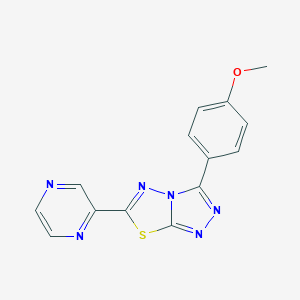 molecular formula C14H10N6OS B483329 3-(4-Methoxyphenyl)-6-(pyrazin-2-yl)[1,2,4]triazolo[3,4-b][1,3,4]thiadiazole CAS No. 878429-90-4