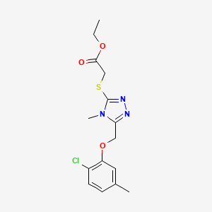 molecular formula C15H18ClN3O3S B4833300 ethyl ({5-[(2-chloro-5-methylphenoxy)methyl]-4-methyl-4H-1,2,4-triazol-3-yl}thio)acetate 