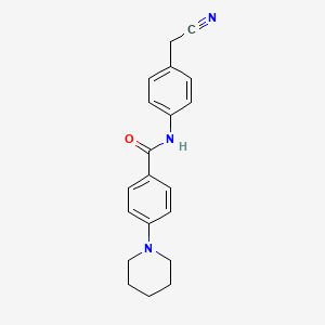 molecular formula C20H21N3O B4833308 N-[4-(cyanomethyl)phenyl]-4-(1-piperidinyl)benzamide 