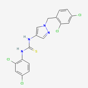 molecular formula C17H12Cl4N4S B4833316 N-[1-(2,4-dichlorobenzyl)-1H-pyrazol-4-yl]-N'-(2,4-dichlorophenyl)thiourea 