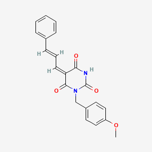 molecular formula C21H18N2O4 B4833334 1-(4-methoxybenzyl)-5-(3-phenyl-2-propen-1-ylidene)-2,4,6(1H,3H,5H)-pyrimidinetrione 