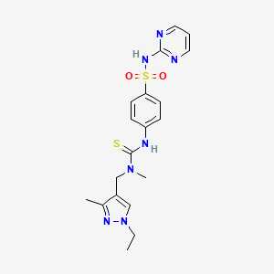 molecular formula C19H23N7O2S2 B4833337 4-({[[(1-ethyl-3-methyl-1H-pyrazol-4-yl)methyl](methyl)amino]carbonothioyl}amino)-N-2-pyrimidinylbenzenesulfonamide 
