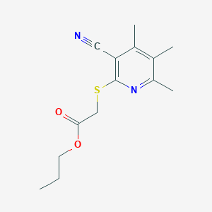 molecular formula C14H18N2O2S B4833341 propyl [(3-cyano-4,5,6-trimethyl-2-pyridinyl)thio]acetate 