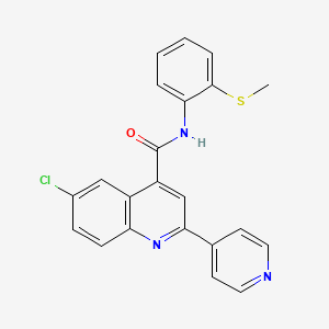 molecular formula C22H16ClN3OS B4833345 6-chloro-N-[2-(methylthio)phenyl]-2-(4-pyridinyl)-4-quinolinecarboxamide 