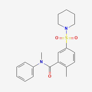 molecular formula C20H24N2O3S B4833352 N,2-dimethyl-N-phenyl-5-(1-piperidinylsulfonyl)benzamide 