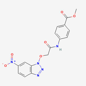 molecular formula C16H13N5O6 B4833367 methyl 4-({[(6-nitro-1H-1,2,3-benzotriazol-1-yl)oxy]acetyl}amino)benzoate 