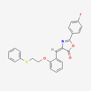 molecular formula C24H18FNO3S B4833373 2-(4-fluorophenyl)-4-{2-[2-(phenylthio)ethoxy]benzylidene}-1,3-oxazol-5(4H)-one 