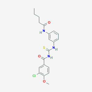 molecular formula C20H22ClN3O3S B4833377 3-chloro-4-methoxy-N-({[3-(pentanoylamino)phenyl]amino}carbonothioyl)benzamide 