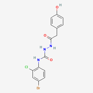 N-(4-bromo-2-chlorophenyl)-2-[(4-hydroxyphenyl)acetyl]hydrazinecarboxamide