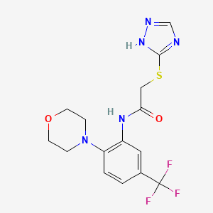 molecular formula C15H16F3N5O2S B4833396 N-[2-(4-morpholinyl)-5-(trifluoromethyl)phenyl]-2-(4H-1,2,4-triazol-3-ylthio)acetamide 
