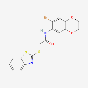 molecular formula C17H13BrN2O3S2 B4833403 2-(1,3-benzothiazol-2-ylthio)-N-(7-bromo-2,3-dihydro-1,4-benzodioxin-6-yl)acetamide 