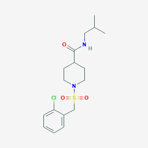 molecular formula C17H25ClN2O3S B4833418 1-[(2-chlorobenzyl)sulfonyl]-N-isobutyl-4-piperidinecarboxamide 
