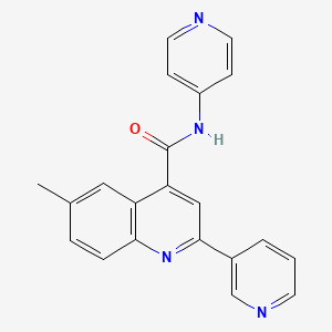 molecular formula C21H16N4O B4833421 6-methyl-2-(3-pyridinyl)-N-4-pyridinyl-4-quinolinecarboxamide 
