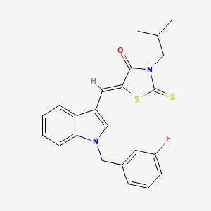 molecular formula C23H21FN2OS2 B4833424 5-{[1-(3-fluorobenzyl)-1H-indol-3-yl]methylene}-3-isobutyl-2-thioxo-1,3-thiazolidin-4-one 