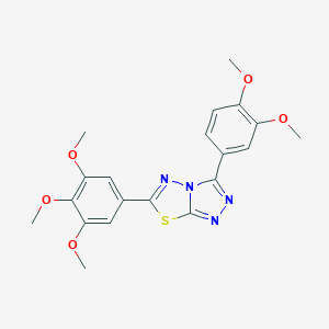 molecular formula C20H20N4O5S B483343 3-(3,4-Dimethoxyphenyl)-6-(3,4,5-trimethoxyphenyl)[1,2,4]triazolo[3,4-b][1,3,4]thiadiazole CAS No. 578754-17-3