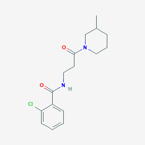 molecular formula C16H21ClN2O2 B4833431 2-chloro-N-[3-(3-methyl-1-piperidinyl)-3-oxopropyl]benzamide 