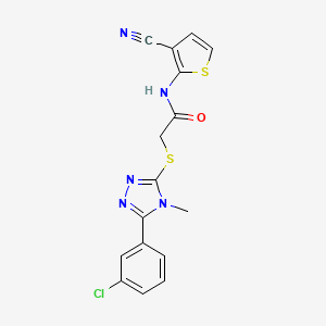 molecular formula C16H12ClN5OS2 B4833434 2-{[5-(3-chlorophenyl)-4-methyl-4H-1,2,4-triazol-3-yl]thio}-N-(3-cyano-2-thienyl)acetamide 