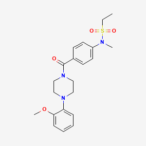 molecular formula C21H27N3O4S B4833451 N-(4-{[4-(2-methoxyphenyl)-1-piperazinyl]carbonyl}phenyl)-N-methylethanesulfonamide 