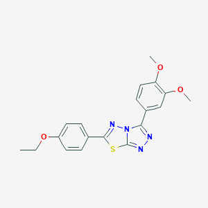 molecular formula C19H18N4O3S B483346 3-(3,4-Dimethoxyphenyl)-6-(4-ethoxyphenyl)[1,2,4]triazolo[3,4-b][1,3,4]thiadiazole CAS No. 577986-75-5