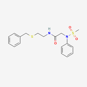molecular formula C18H22N2O3S2 B4833483 N~1~-[2-(benzylthio)ethyl]-N~2~-(methylsulfonyl)-N~2~-phenylglycinamide 