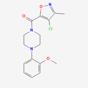 molecular formula C16H18ClN3O3 B4833515 1-[(4-chloro-3-methyl-5-isoxazolyl)carbonyl]-4-(2-methoxyphenyl)piperazine 