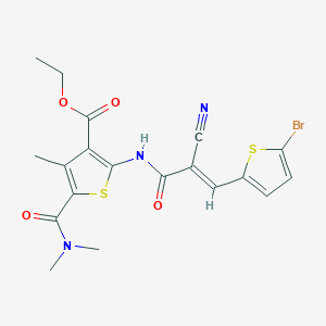 molecular formula C19H18BrN3O4S2 B4833535 ethyl 2-{[3-(5-bromo-2-thienyl)-2-cyanoacryloyl]amino}-5-[(dimethylamino)carbonyl]-4-methyl-3-thiophenecarboxylate 
