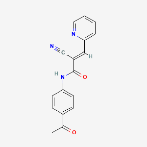 N-(4-acetylphenyl)-2-cyano-3-(2-pyridinyl)acrylamide