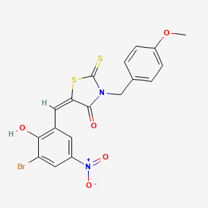 molecular formula C18H13BrN2O5S2 B4833568 5-(3-bromo-2-hydroxy-5-nitrobenzylidene)-3-(4-methoxybenzyl)-2-thioxo-1,3-thiazolidin-4-one 