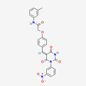 N-(3-methylphenyl)-2-(4-{[1-(3-nitrophenyl)-2,4,6-trioxotetrahydro-5(2H)-pyrimidinylidene]methyl}phenoxy)acetamide