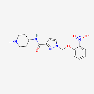 molecular formula C17H21N5O4 B4833598 N-(1-methyl-4-piperidinyl)-1-[(2-nitrophenoxy)methyl]-1H-pyrazole-3-carboxamide 