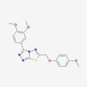 molecular formula C19H18N4O4S B483363 3-(3,4-Dimethoxyphenyl)-6-[(4-methoxyphenoxy)methyl][1,2,4]triazolo[3,4-b][1,3,4]thiadiazole CAS No. 882643-76-7