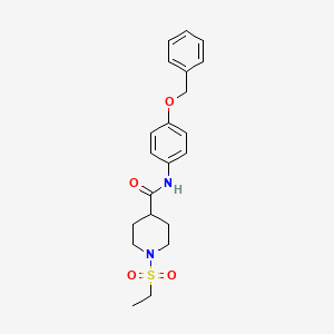 molecular formula C21H26N2O4S B4833632 N-[4-(benzyloxy)phenyl]-1-(ethylsulfonyl)-4-piperidinecarboxamide 
