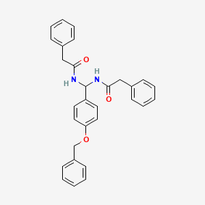 molecular formula C30H28N2O3 B4833652 N,N'-{[4-(benzyloxy)phenyl]methylene}bis(2-phenylacetamide) 