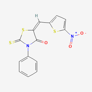 5-[(5-nitro-2-thienyl)methylene]-3-phenyl-2-thioxo-1,3-thiazolidin-4-one
