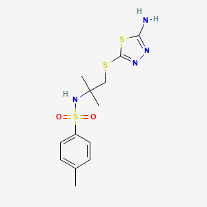 molecular formula C13H18N4O2S3 B4833663 N-{2-[(5-amino-1,3,4-thiadiazol-2-yl)thio]-1,1-dimethylethyl}-4-methylbenzenesulfonamide 
