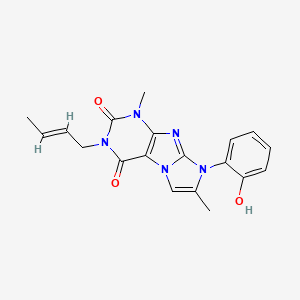 molecular formula C19H19N5O3 B4833674 3-(2-buten-1-yl)-8-(2-hydroxyphenyl)-1,7-dimethyl-1H-imidazo[2,1-f]purine-2,4(3H,8H)-dione 