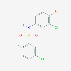 molecular formula C12H7BrCl3NO2S B4833682 N-(4-bromo-3-chlorophenyl)-2,5-dichlorobenzenesulfonamide 