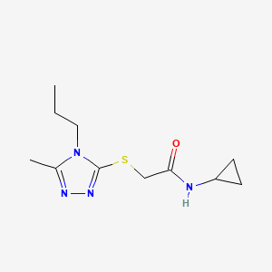 molecular formula C11H18N4OS B4833690 N-cyclopropyl-2-[(5-methyl-4-propyl-4H-1,2,4-triazol-3-yl)thio]acetamide 