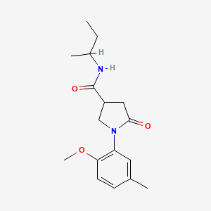 molecular formula C17H24N2O3 B4833701 N-(sec-butyl)-1-(2-methoxy-5-methylphenyl)-5-oxo-3-pyrrolidinecarboxamide 